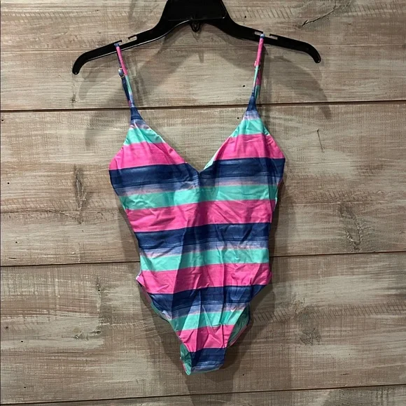 NWOT Vix Paula Hermanny Mani Bella Striped One Piece Swimsuit Size S